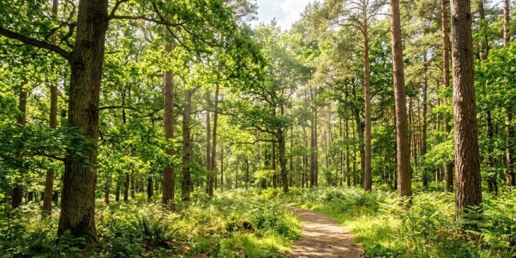 une belle forêt mixte qui représente l'avenir de la forêt en Nouvelle Aquitaine