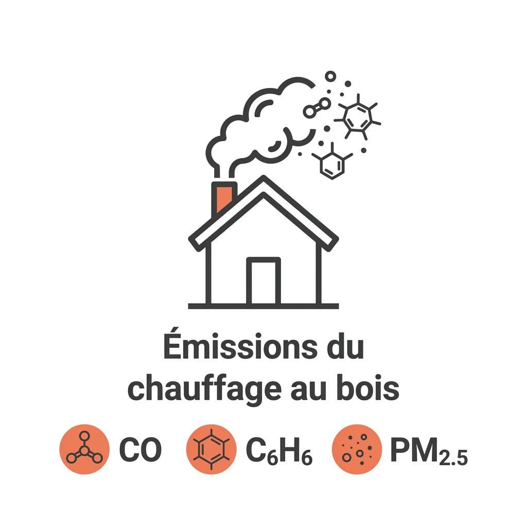 il s'agit d'un pictogramme qui montrent les émissions liées au chauffage au bois